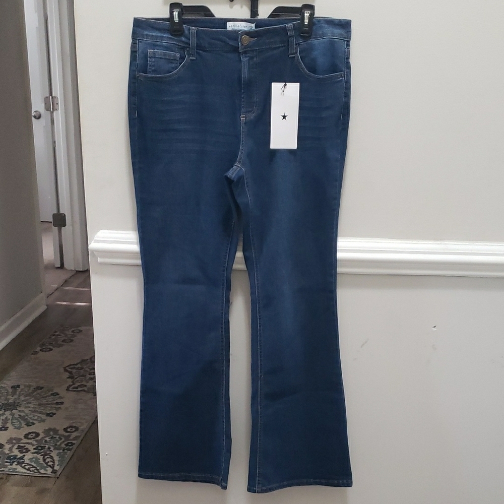 👖 Vanilla Star Blue Flare Wide Leg Jeans – Size 16 | NWT 👖